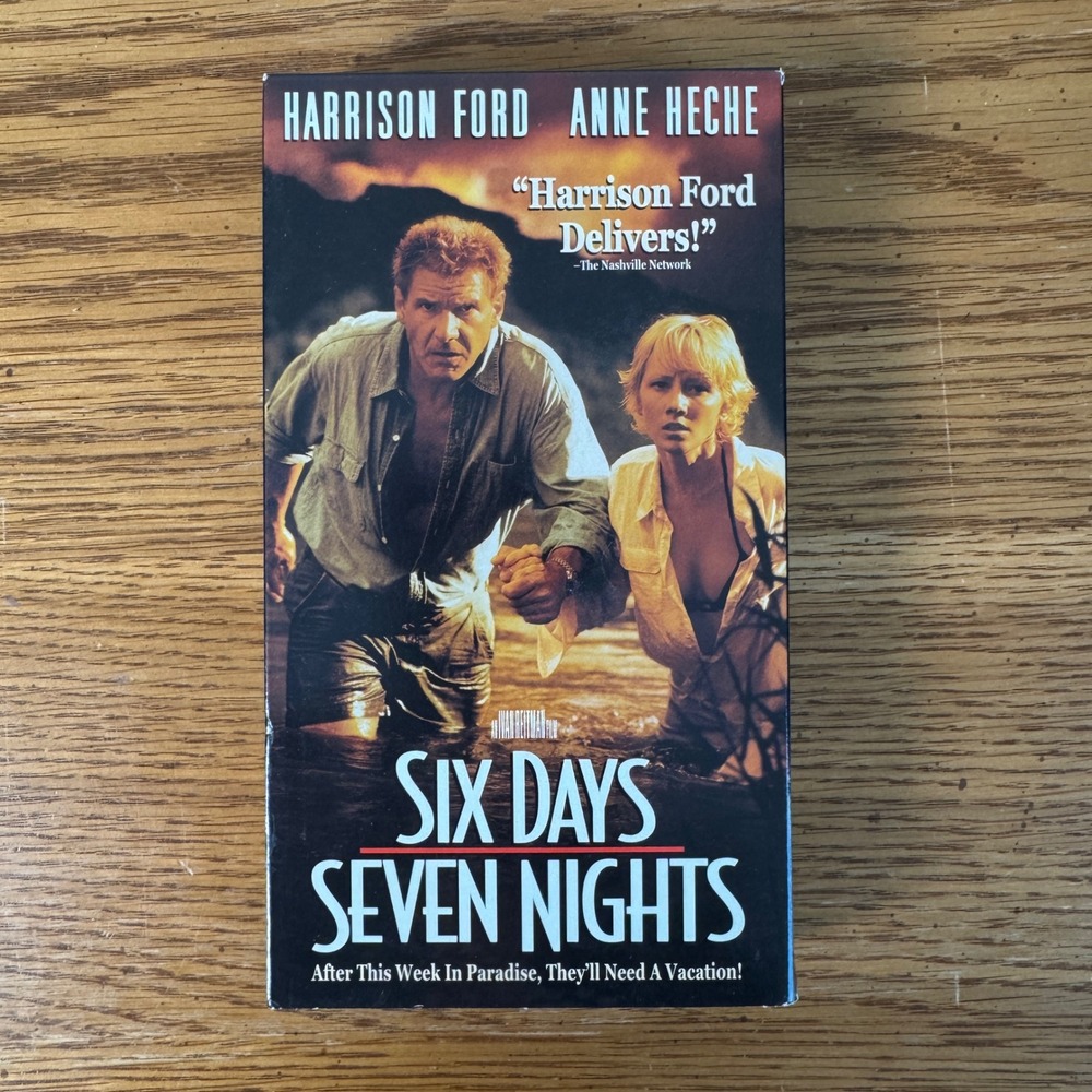 Six Days Seven Nights VHS Movie Harrison‎ Ford Anne Heche Adventure Comedy
